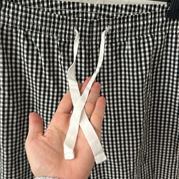 Love by GAP Gingham Black White Check Straight Leg Baggy Pull On Lounge Pants S - Picture 3 of 6
